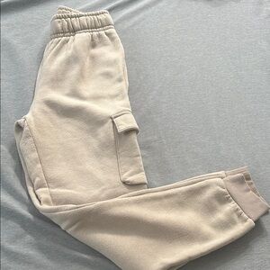Cream Jogger Pants with Pocket